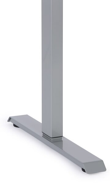 Výškově nastavitelný stůl, 140x80 cm, 1 motor, šedá podnož, bílá