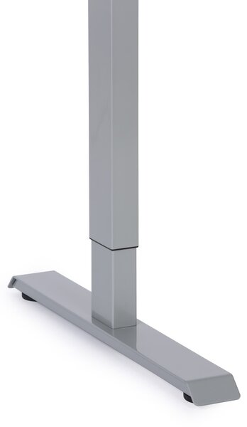 Výškově nastavitelný stůl, 140x80 cm, 1 motor, šedá podnož, bílá