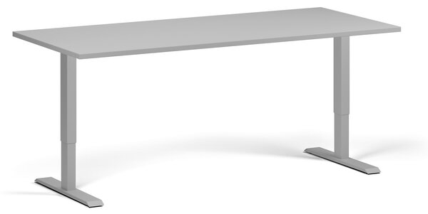Výškově nastavitelný stůl, 180x80 cm, 1 motor, šedá podnož, šedá