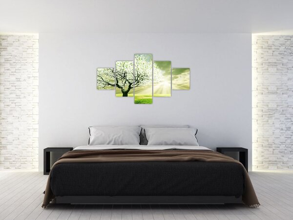 Obraz stromu na louce (125x70 cm)