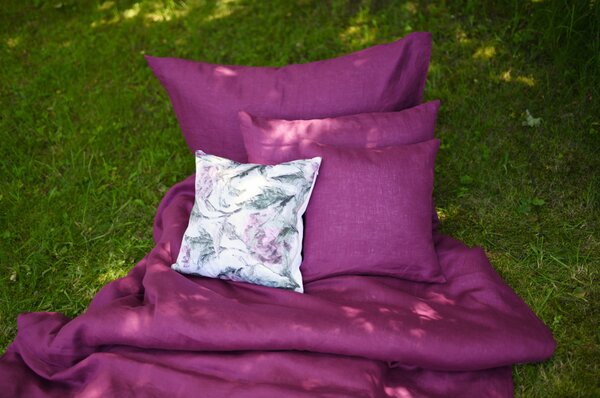 Nelly LEN Super soft - fuchsiový povlak na polštář Rozměr: 70/90 CM ZIP