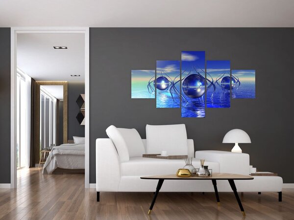 Obraz abstrakce - voda (125x70 cm)