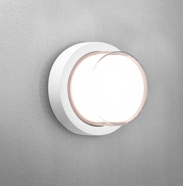 CEN PARBI-101730 PURA LED venkovní nástěnné svítidlo Round bílá 10W 3000K IP65 - CENTURY
