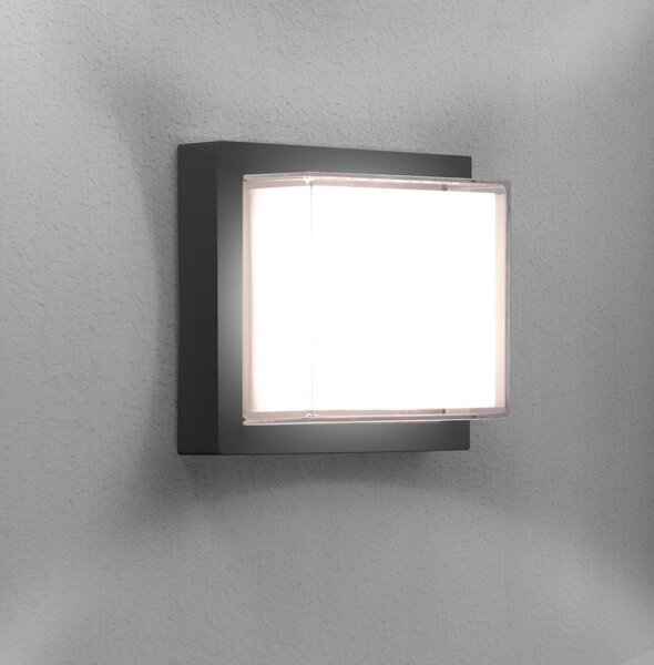 CEN PASGR-101630 PURA LED venkovní nástěnné svítidlo Square šedá 10W 3000K IP65 - CENTURY
