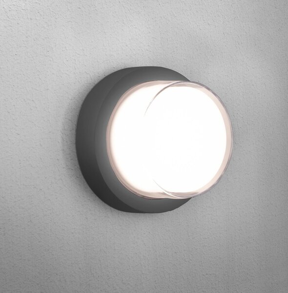 CEN PARGR-101730 PURA LED venkovní nástěnné svítidlo Round šedá 10W 3000K IP65 - CENTURY