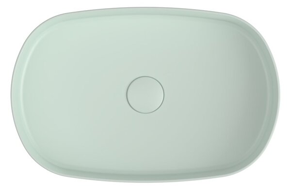 Sapho Sapho, INFINITY OVAL keramické umyvadlo na desku, 55x36 cm, matná zelena Mint, 10NF65055-2T