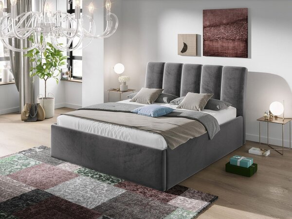 Čalouněná manželská postel 180x200 TRALEE - šedá