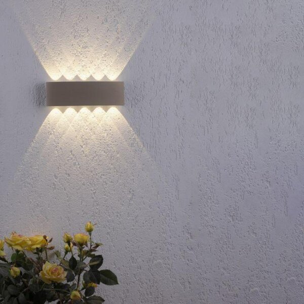 PAUL NEUHAUS LED nástěnné svítidlo CARLO, písková barva, IP54, světlo nahoru a dolu 3000K