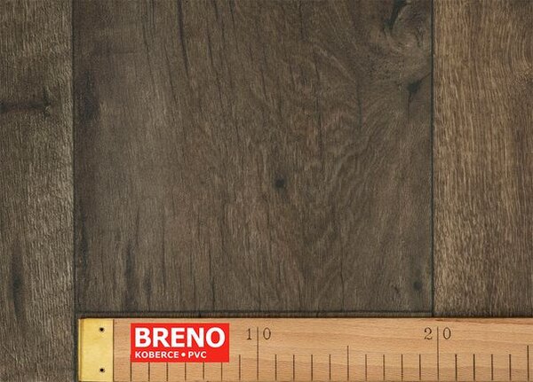 Breno PVC XTREME Valley Oak 636D – tmavé dřevo, šíře 400 cm