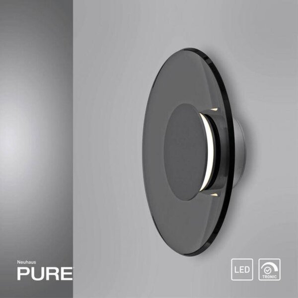 PAUL NEUHAUS Nástěnné svítidlo PURE Moon platina stmívatelné do obývacího pokoje a kuchyně 2700K