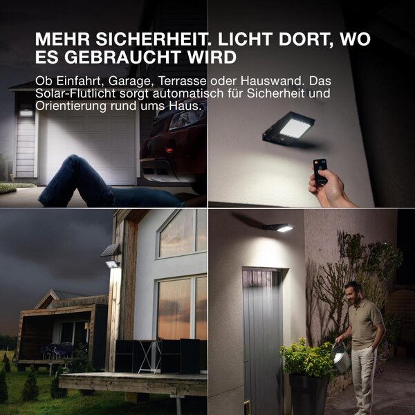 LEDVANCE LED solární reflektor Endura Flood Split Sensor 10 W 4000 K PIR dálkové ovládání stmívatelný