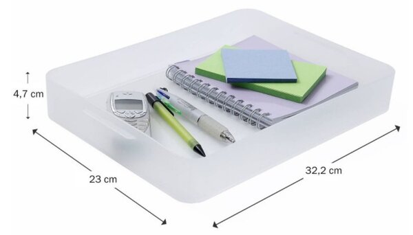 SUNDIS Plastový úložný organizér Pure Box A4, mléčný