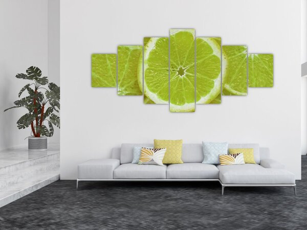 Obraz - citróny na řezu (210x100 cm)