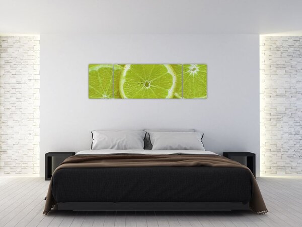 Obraz - citróny na řezu (170x50 cm)
