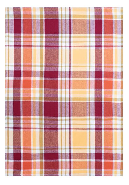 Utěrka DESIGN káro vínovooranžová 50 x 70 cm