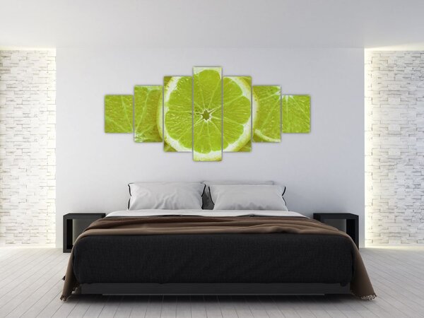 Obraz - citróny na řezu (210x100 cm)