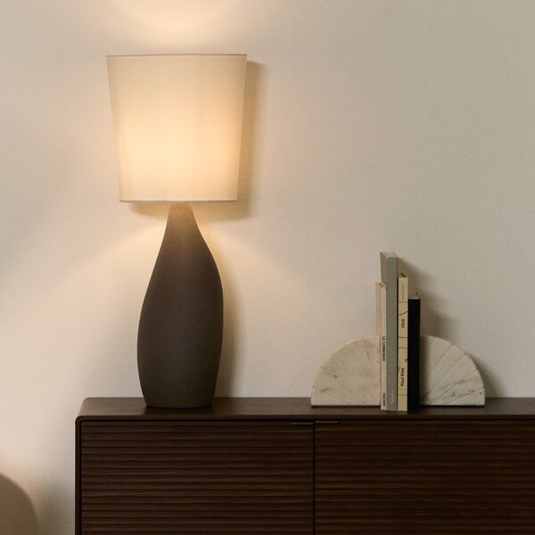Kave Home Šedo-bílá stolní lampa Viona 77 cm