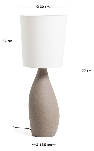 Kave Home Šedo-bílá stolní lampa Viona 77 cm