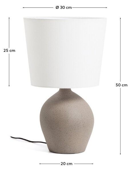 Kave Home Šedo-bílá stolní lampa Viona 50 cm