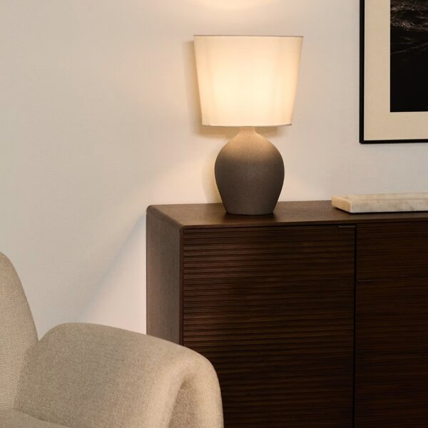 Kave Home Šedo-bílá stolní lampa Viona 50 cm