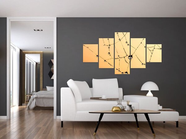 Obraz orosené pavučiny (125x70 cm)