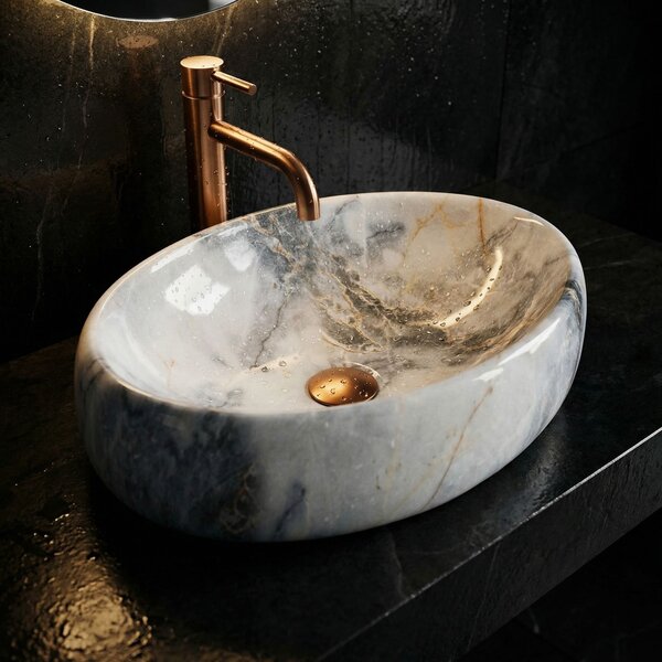Rea Linda Granit umyvadlo, 49 x 34 cm, imitace kamene-granit lesklý, REA-U2514