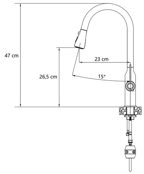 Kuchyňská dřezová baterie QUADRON JESSICA Q LINE s vytahovací sprchou v měděné barvě