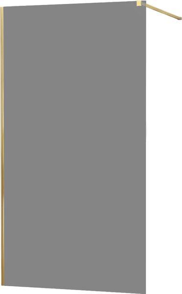 MEXEN - Kioto zástěna sprchová 70 x 200 cm - grafitová šedá 8 mm - zlatá - 800-070-101-50-40