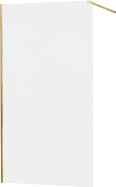 MEXEN - Kioto zástěna sprchová 80 x 200 cm, mléčná 8 mm - zlatá - 800-080-101-50-30