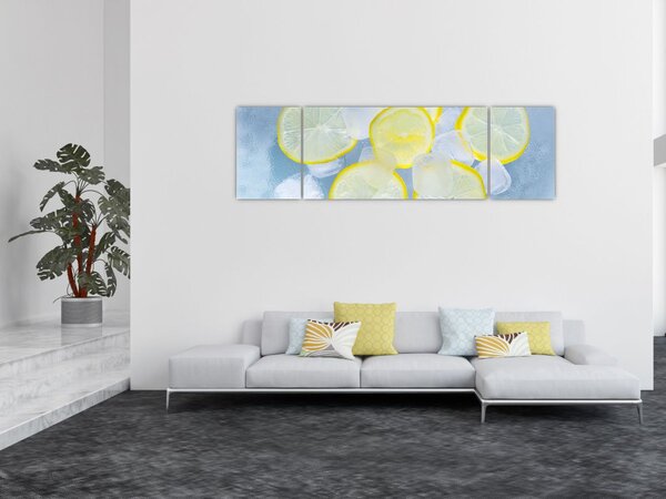 Obraz citrónů v ledu (170x50 cm)