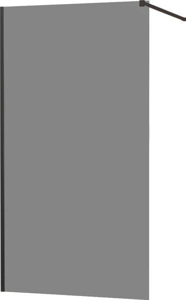 MEXEN - Kioto zástěna sprchová 110 x 200 cm - grafitová šedá 8 mm - černá - 800-110-101-70-40