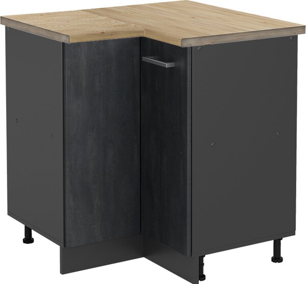 Rohová skříňka Vicco R-Line Černý beton 75.6 cm PD Dub, Model 47488