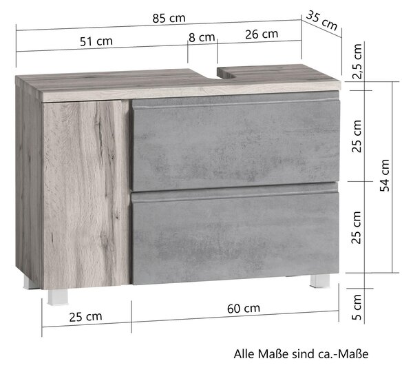 SKŘÍŇKA POD UMYVADLO, 85/56/35 cm Held - Koupelnové série, Online Only