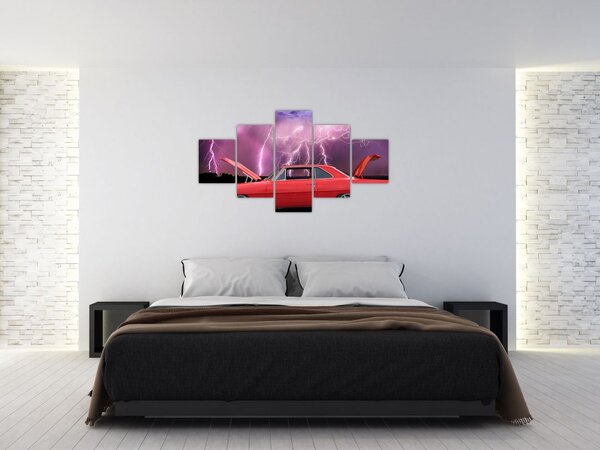 Obraz červeného auta (125x70 cm)