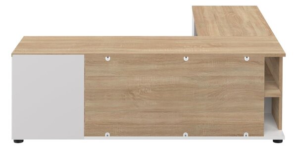 TV stolek v dekoru dubu v bílo-přírodní barvě 130x46 cm Angle – TemaHome