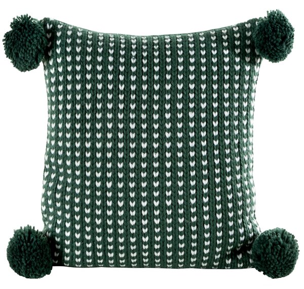 VÁNOČNÍ DEKORAČNÍ POVLAK NA POLŠTÁŘ SWEATER 45X45 CM ZELENÁ