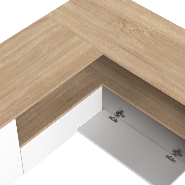 TV stolek v dekoru dubu v bílo-přírodní barvě 130x46 cm Angle – TemaHome