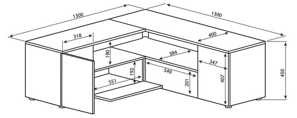 Šedo-bílý TV stolek v dekoru betonu 130x46 cm Angle – TemaHome