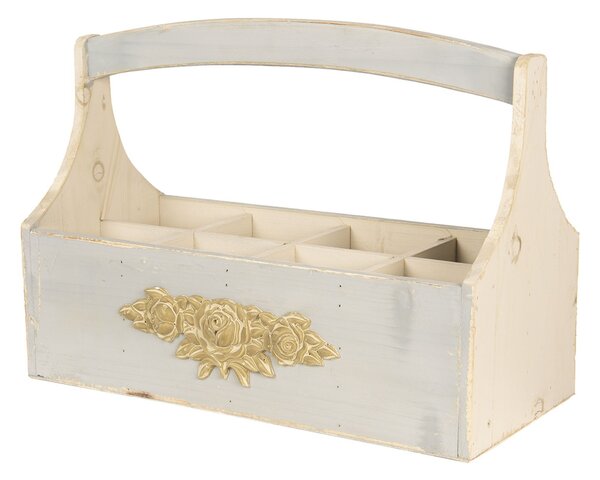 Dřevěný podnos s boxy - 45*21*34 cm - Clayre & Eef