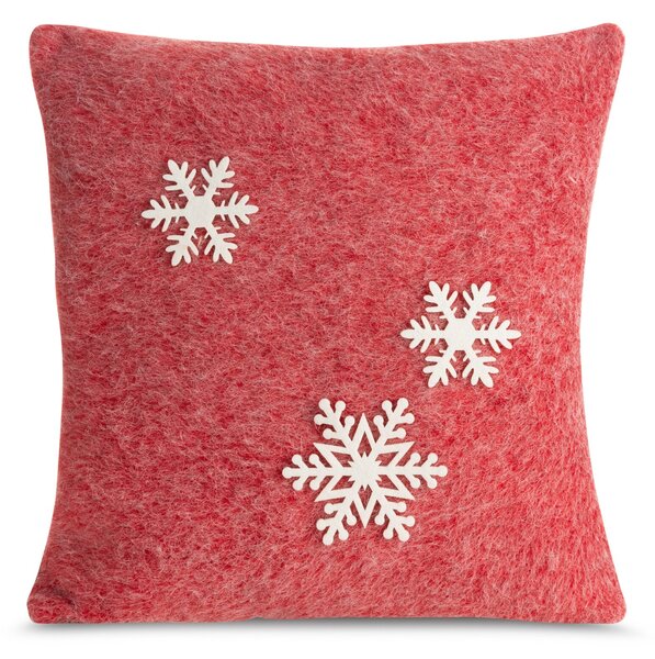 VÁNOČNÍ DEKORAČNÍ POVLAK NA POLŠTÁŘ SNOWFLAKE4 40X40 CM VZOROVANÁ