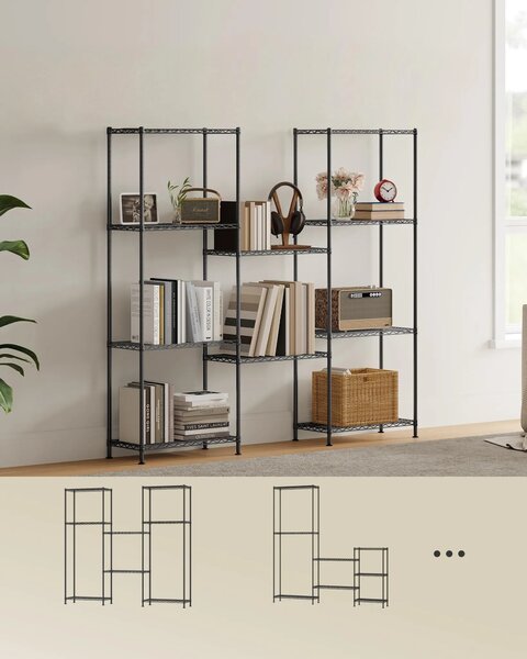 SONGMICS Kovový regál Beata 60 cm černý II