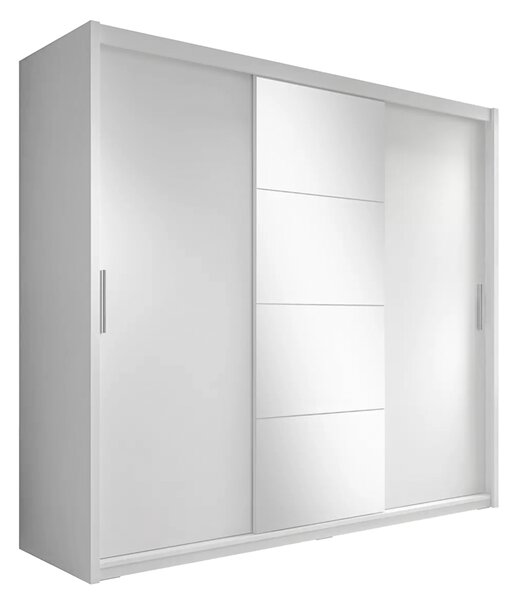 KONDELA Skříň s posuvnými dveřmi, bílá, 235x216, CHIARA