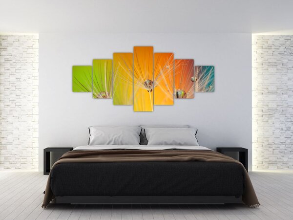 Obraz kapek na rostlině (210x100 cm)