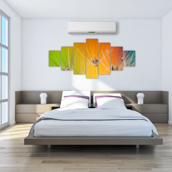 Obraz kapek na rostlině (210x100 cm)