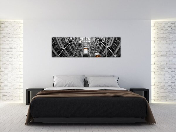Obraz výtahů v budově (170x50 cm)