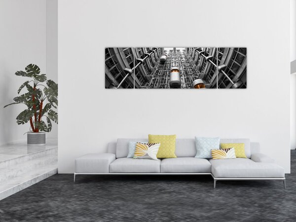 Obraz výtahů v budově (170x50 cm)