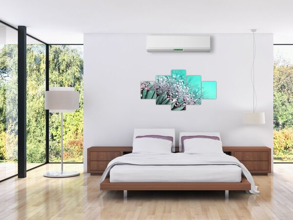 Obraz - orosená rostlina (125x70 cm)