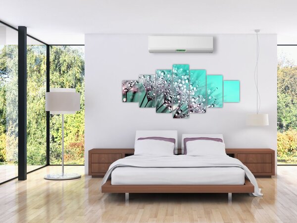 Obraz - orosená rostlina (210x100 cm)