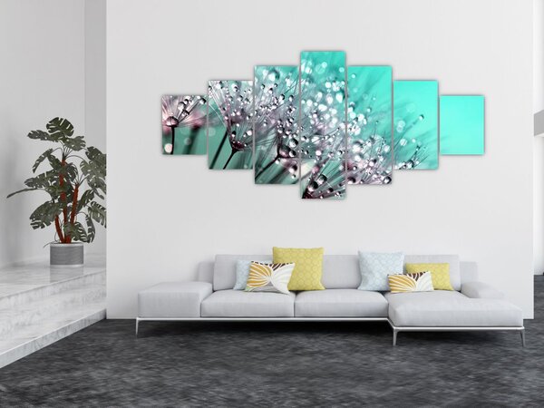 Obraz - orosená rostlina (210x100 cm)
