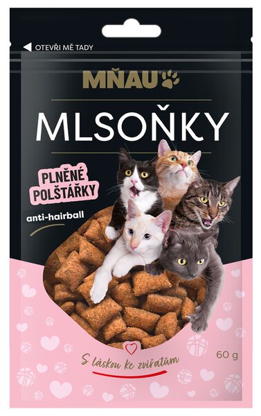 MŇAU Plněné polštářky anti-hairball MŇAU
